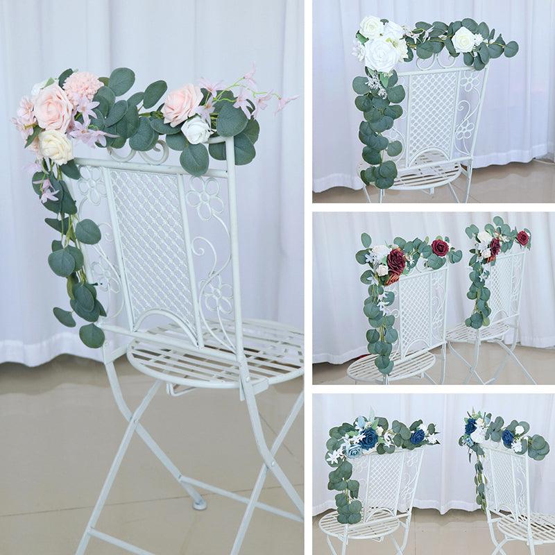 Simulated flower Eucalyptus rattan chair back flower wedding chair back flower decoration